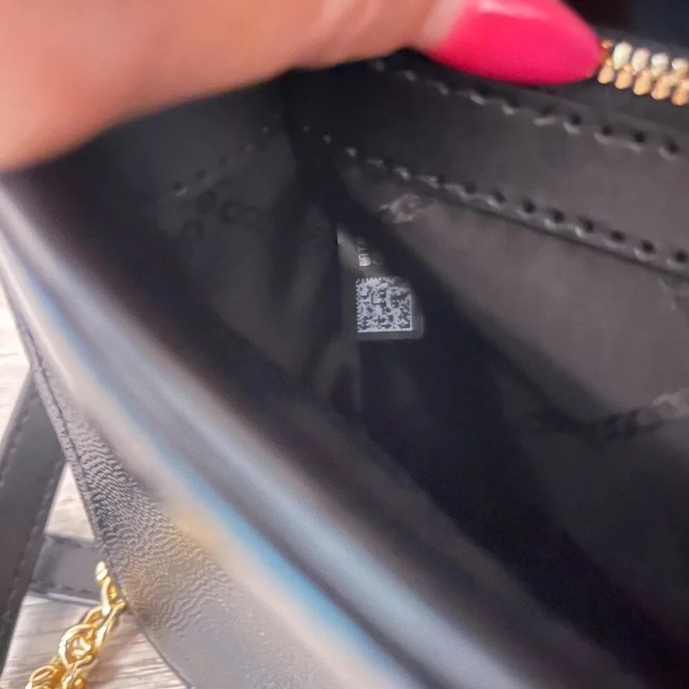 New Michael Kors Crossbody Bag Black Gold Rhinestone Crystal Studs Chain Flap MK